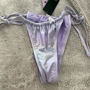 Wild Fable Side Tie Extra Cheeky High Leg Bikini Bottom Metallic purple
